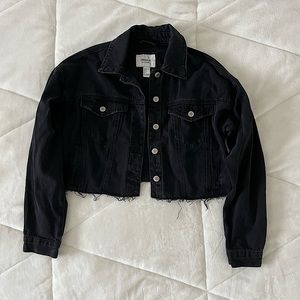 Forever 21 Cropped Black Jean Jacket